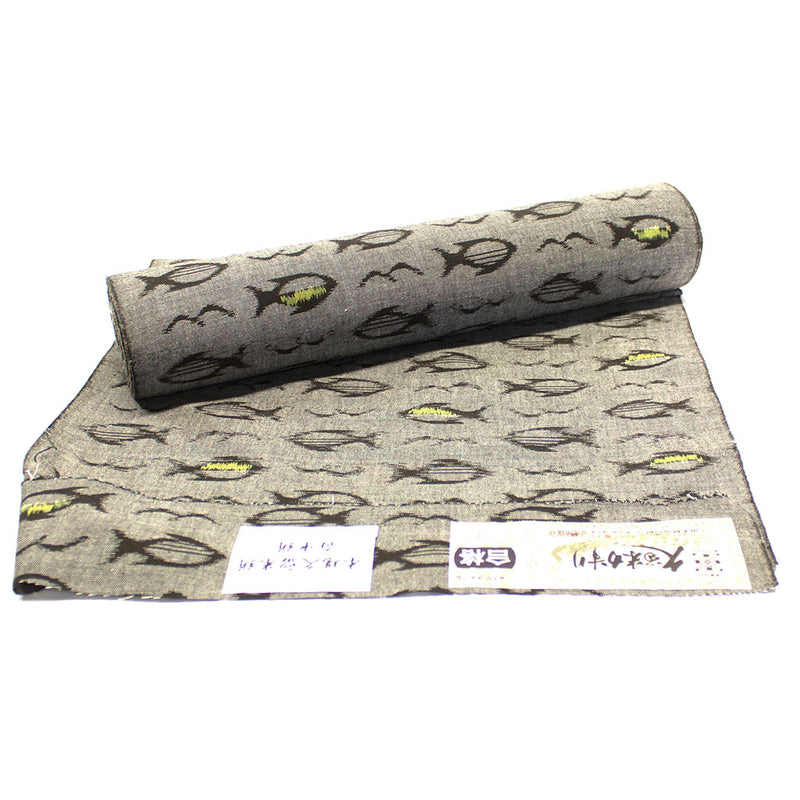 Modern Kasuri "Fish Grey" Textile Fabric (13yards)