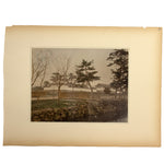 Hand Tinted Antique Japanese Albumen Photo of Nijo Castle