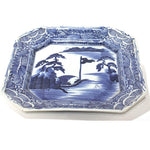 19th Century Japanese Antique Ceramic Serving Plate | Blue and White | Hand Painted with Landscape | Japanese Decor
