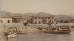 closeup of an albumen photograph of the "Bund of Kobe" Japanese photography