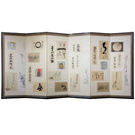 Japanese Antique Screen Panel Poetry Byobu