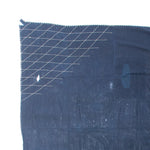 Vintage japanese indigo shima boro sheet (detail).