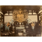 Sanjusangen-do Temple Main Buddha and Guardians | Antique Japanese Hand Tinted Albumen Photo