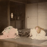 Hand Tinted Antique Japanese Photography | Women Greeting Each Other